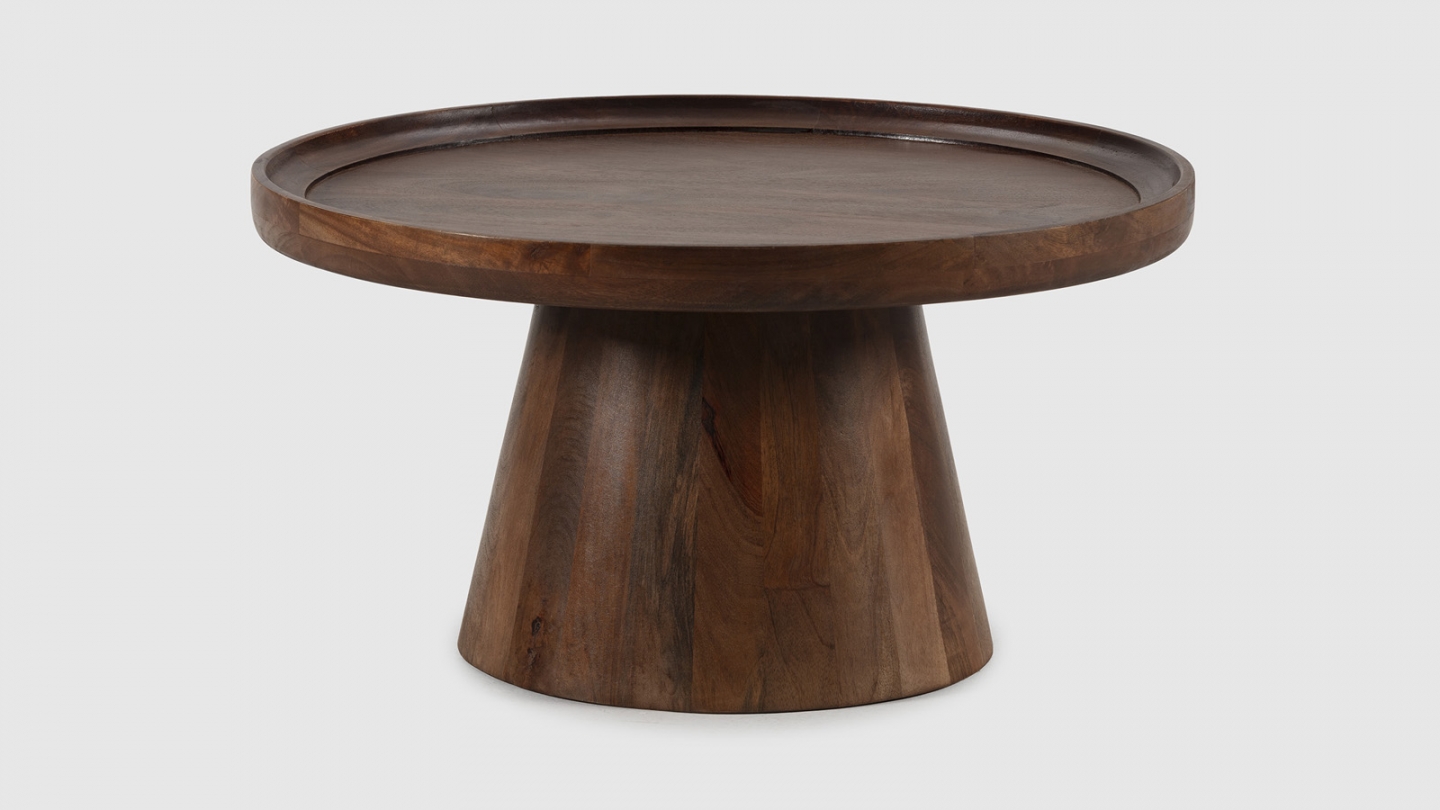 Table basse ronde en bois de manguier 80 cm - Deva