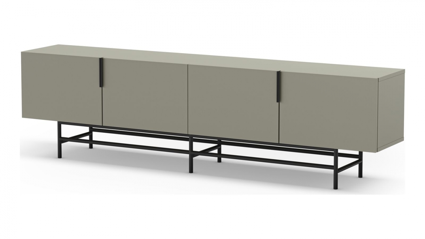 Meuble TV 4 portes vert 200 cm - Clea