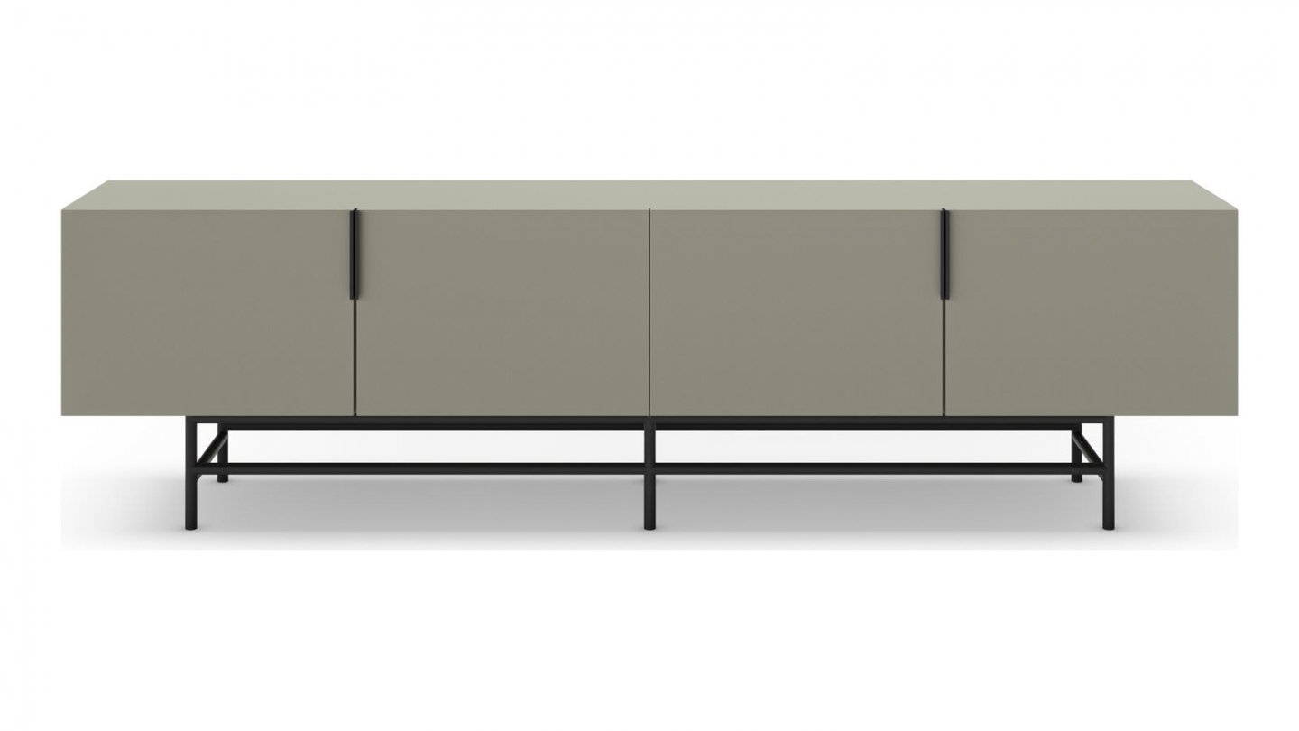 Meuble TV 4 portes vert 200 cm - Clea