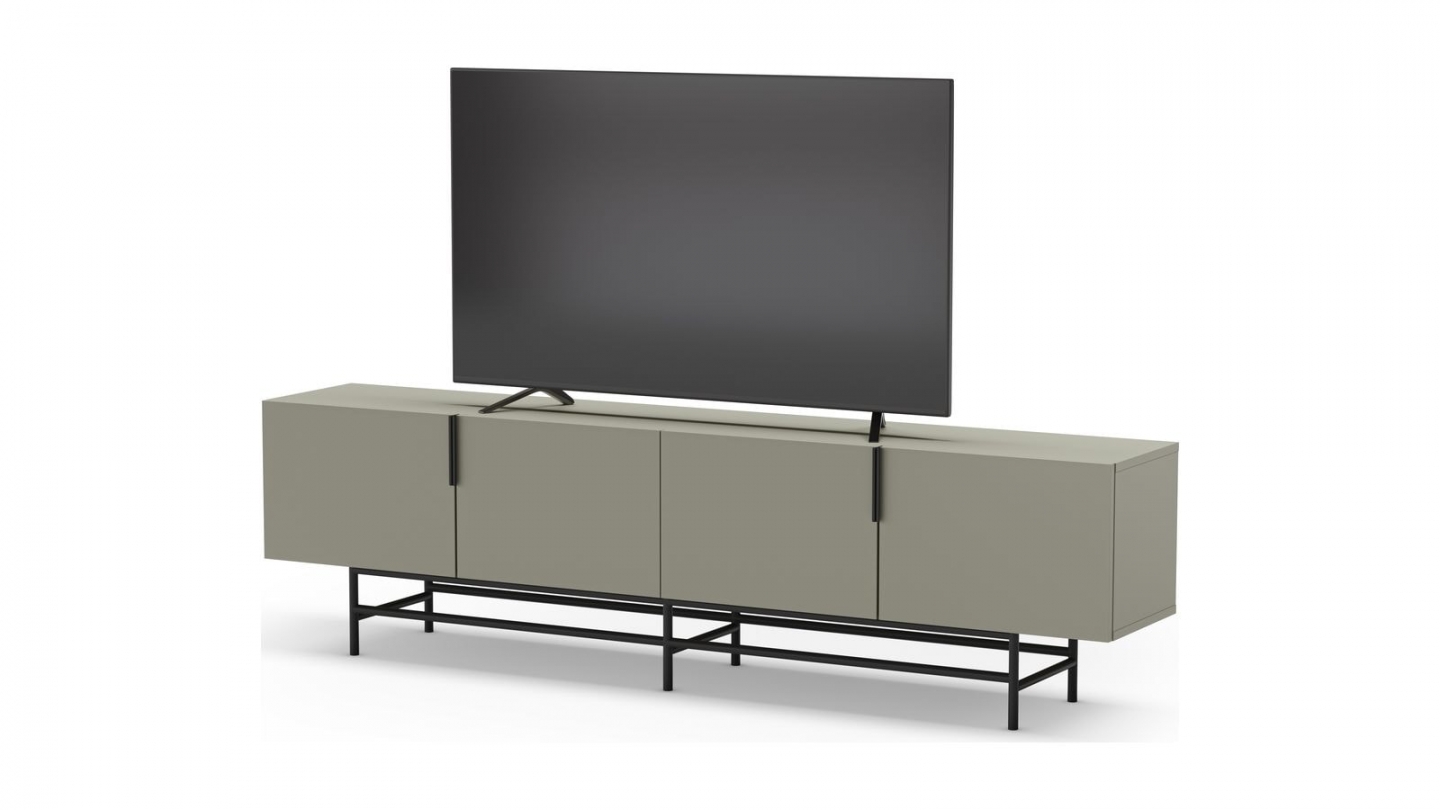 Meuble TV 4 portes vert 200 cm - Clea