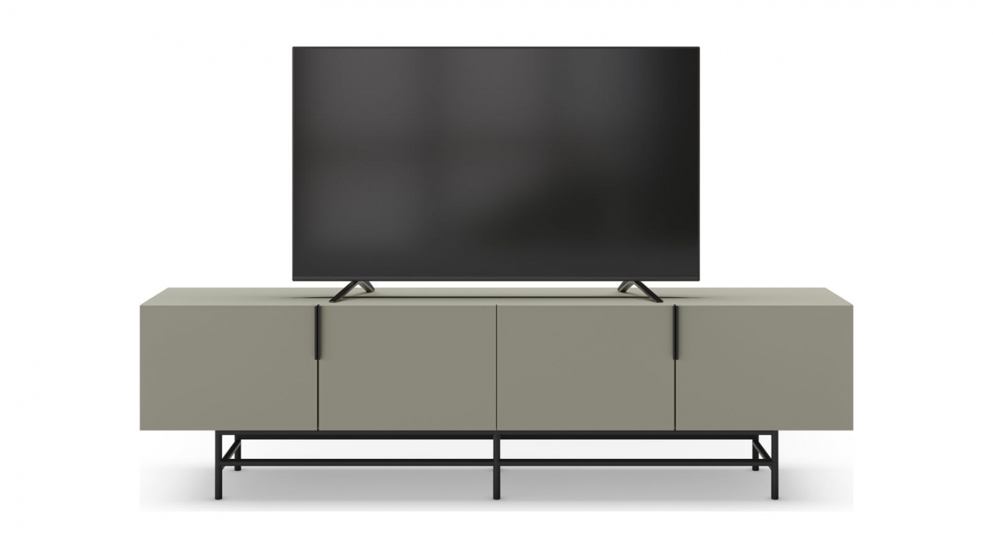 Meuble TV 4 portes vert 200 cm - Clea