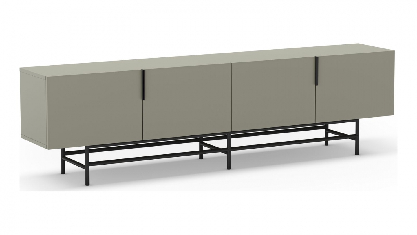 Meuble TV 4 portes vert 200 cm - Clea