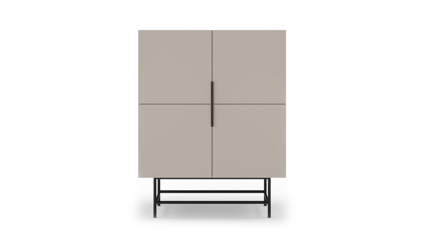 Buffet 4 portes beige 100 cm - Clea