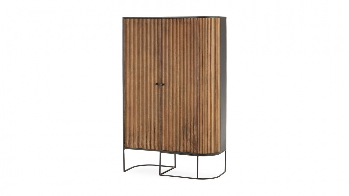 Buffet haut 2 portes en bois de manguier 100 cm - Cyrus