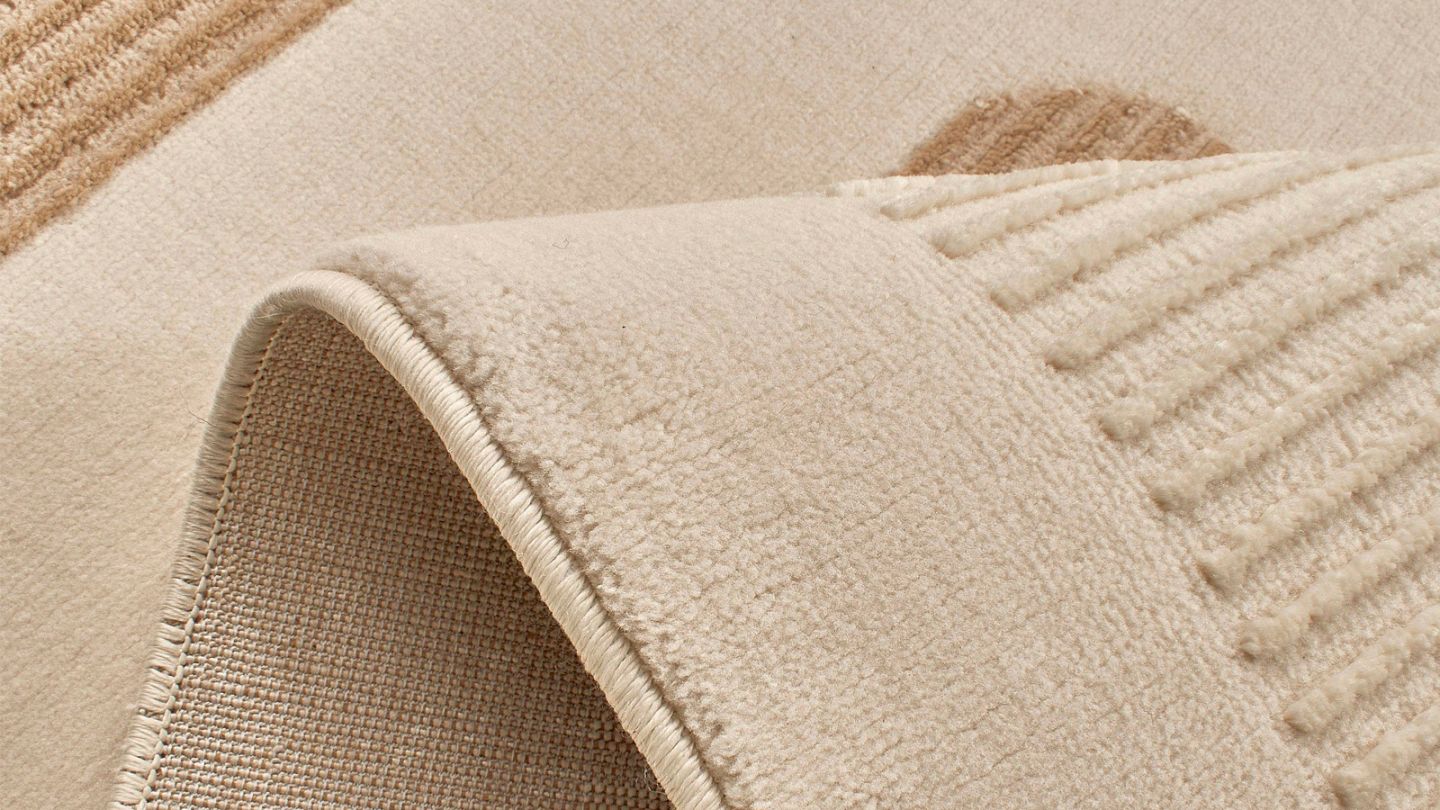Tapis moderne motifs géométriques crème 200x290 cm - Parker