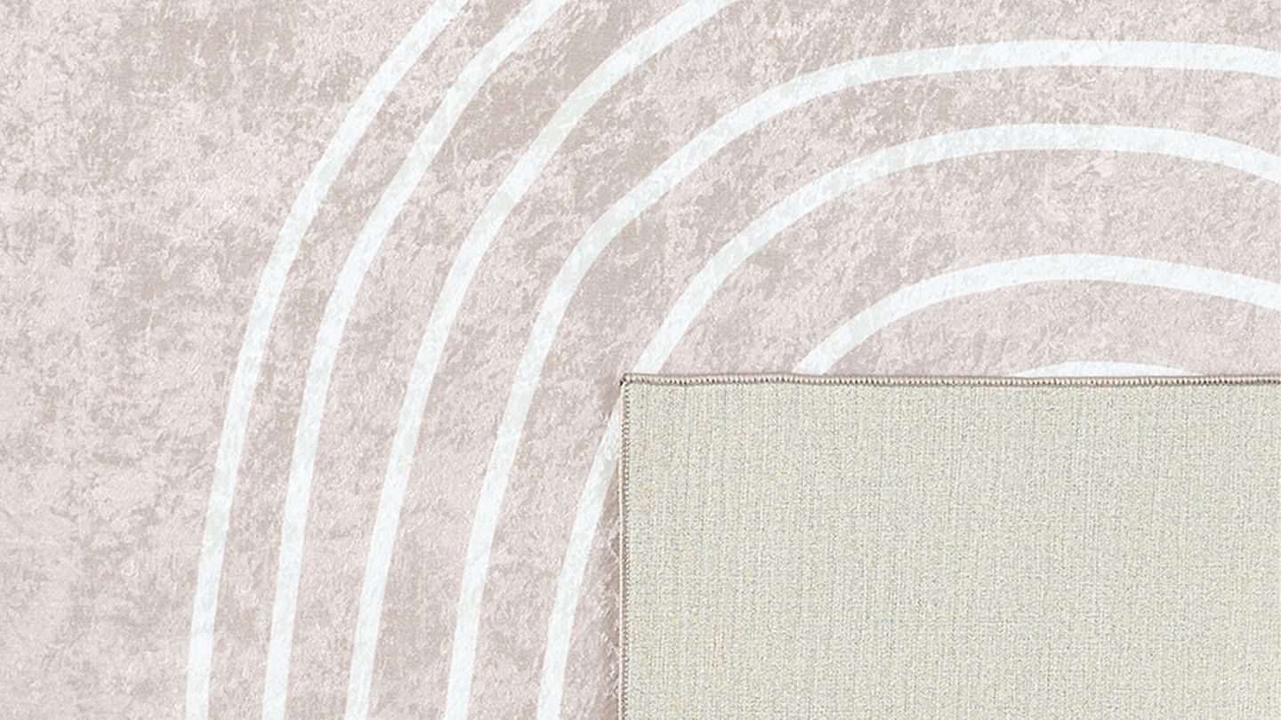 Tapis motif arc-de-cercle grège 200x290 cm - Valetta