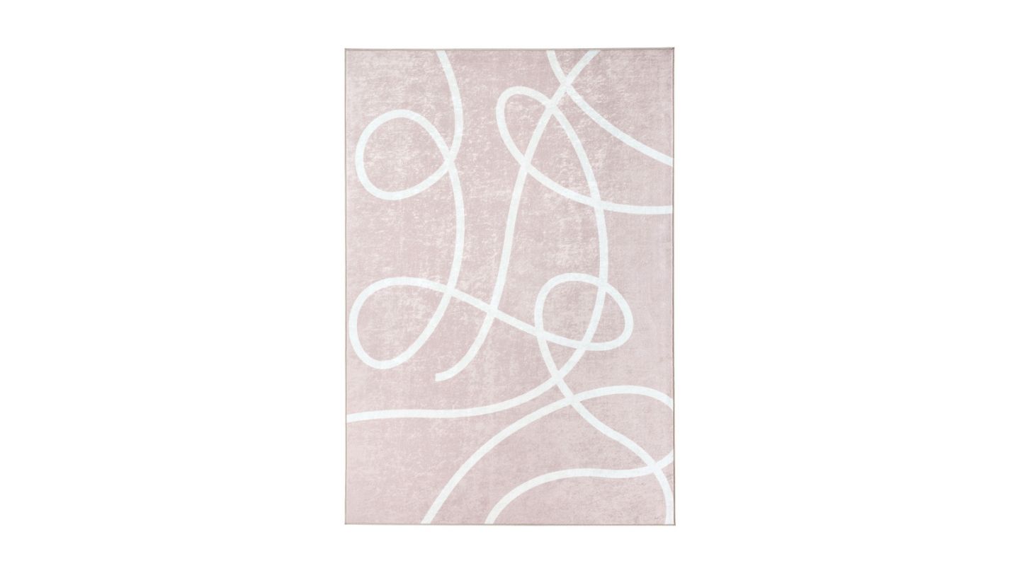 Tapis motif artistique abstrait grège 120x160 cm - Delphi