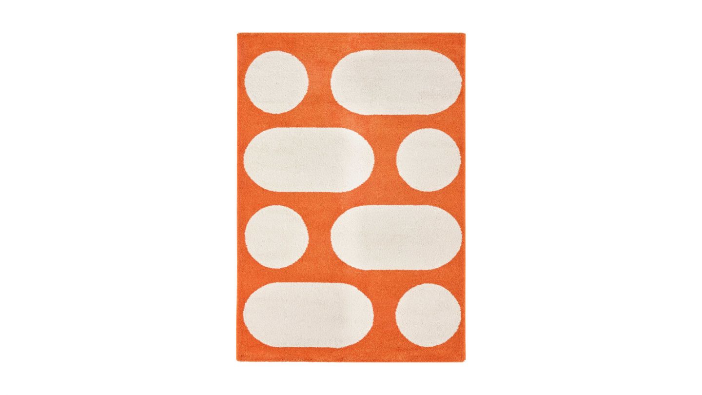 Tapis rétro années 70 orange 160x230 cm - Almafi