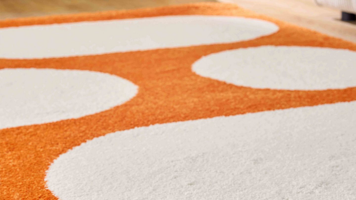 Tapis rétro années 70 orange 200x280 cm - Almafi
