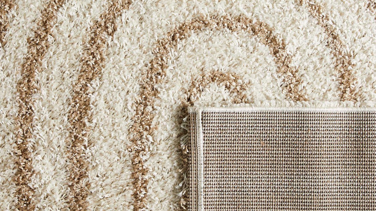 Tapis shaggy motif arc beige 120x160 cm - Calypso