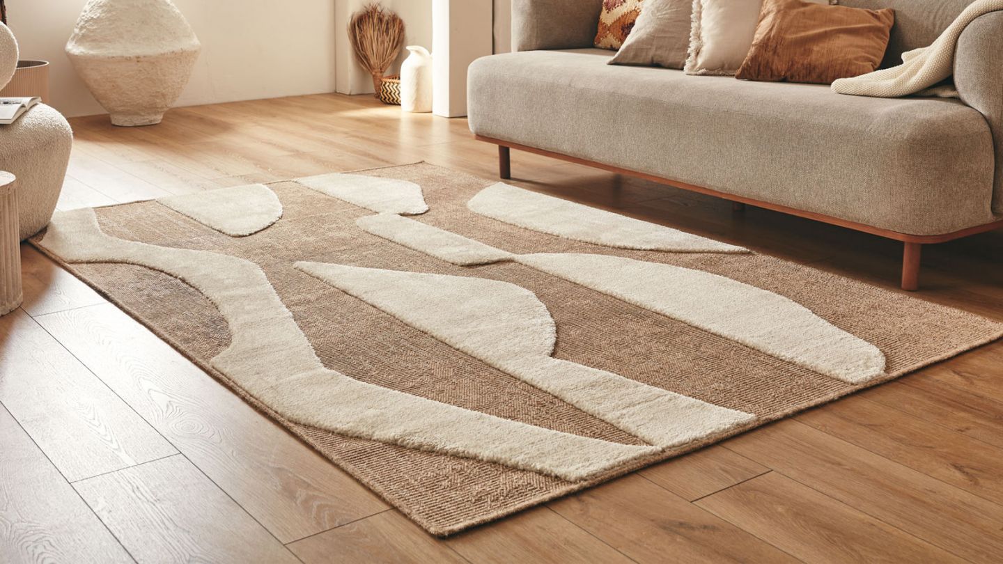 Tapis géométrique abstrait blanc 160x230 cm - Briar