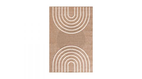 Tapis aspect jute motif arc-de-cercle beige 200x290 cm - Juno