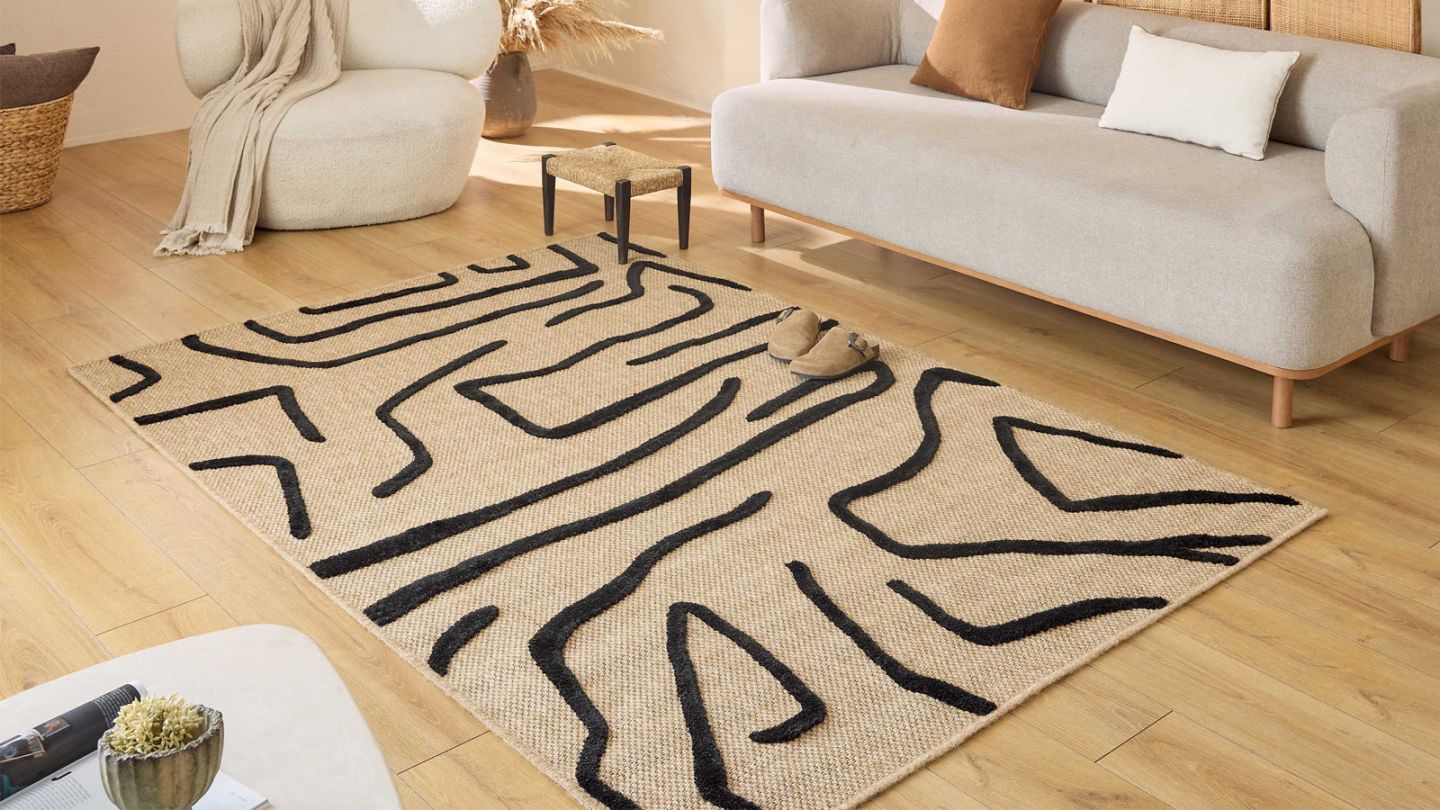 Tapis minimaliste jute blanc 80x150 cm - Noah