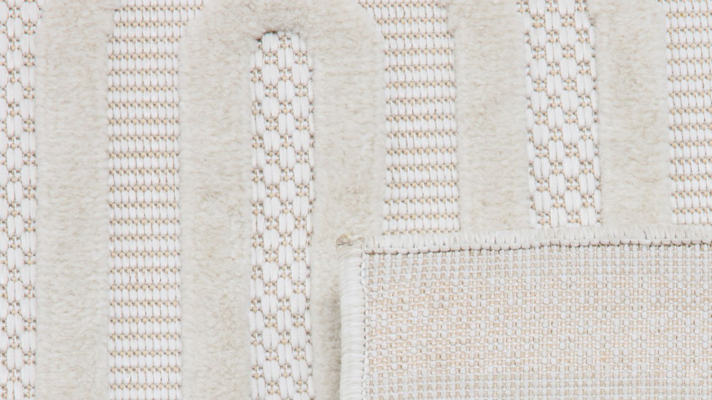 Tapis motif arc de cercle blanc 160x230 cm - Nivara