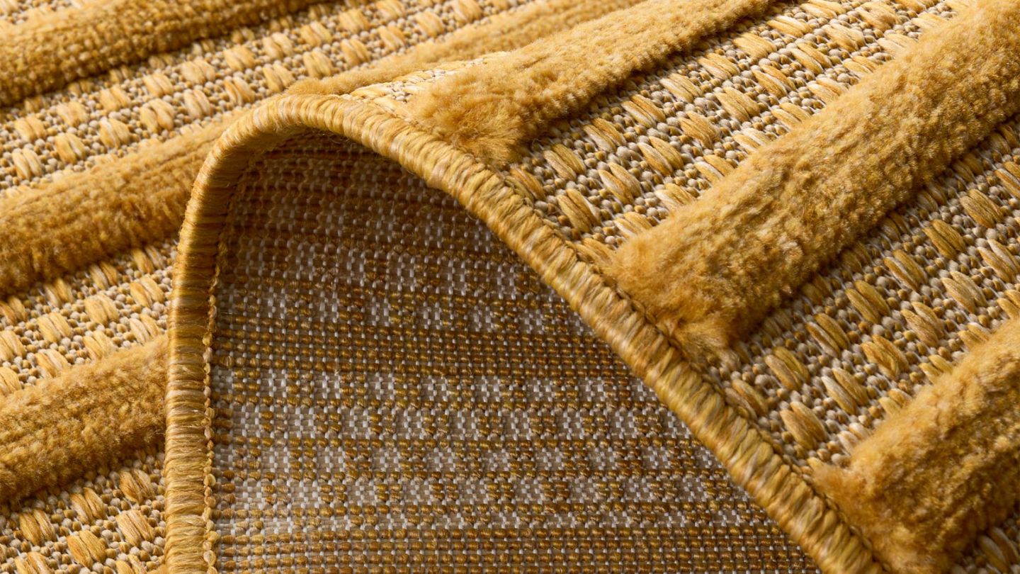 Tapis arc de cercle jaune 200x290 cm - Quinn
