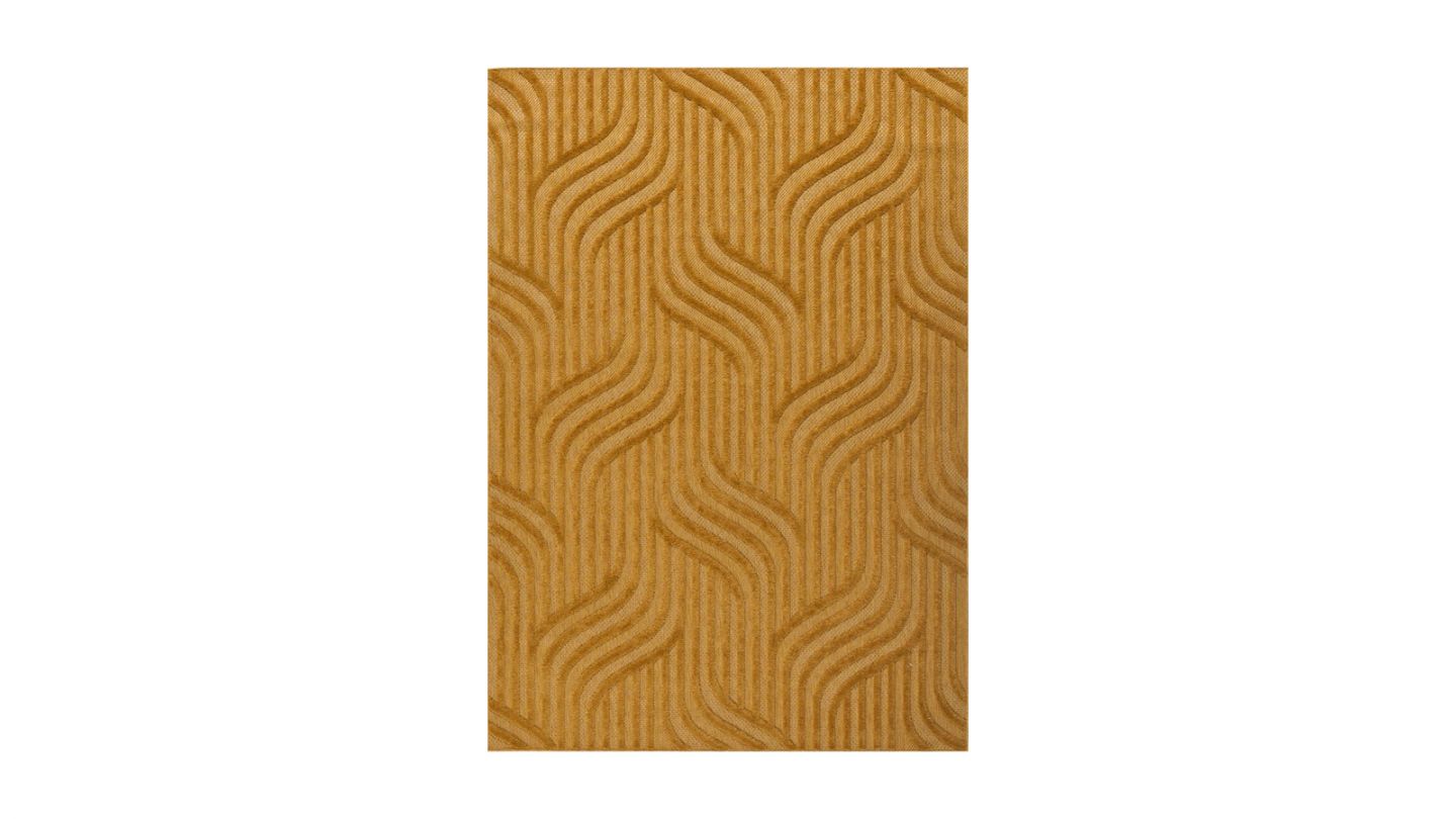 Tapis graphique moderne jaune 200x290 cm - Lennox