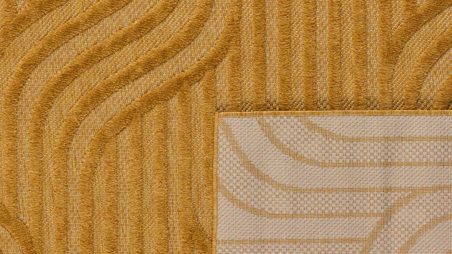 Tapis graphique moderne jaune 200x290 cm - Lennox