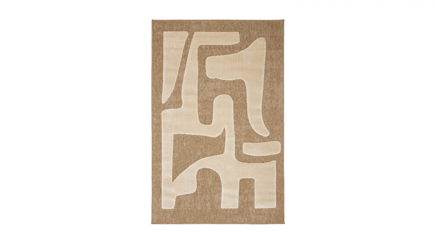 Tapis abstrait minimaliste blanc 160x230 cm - Fallon