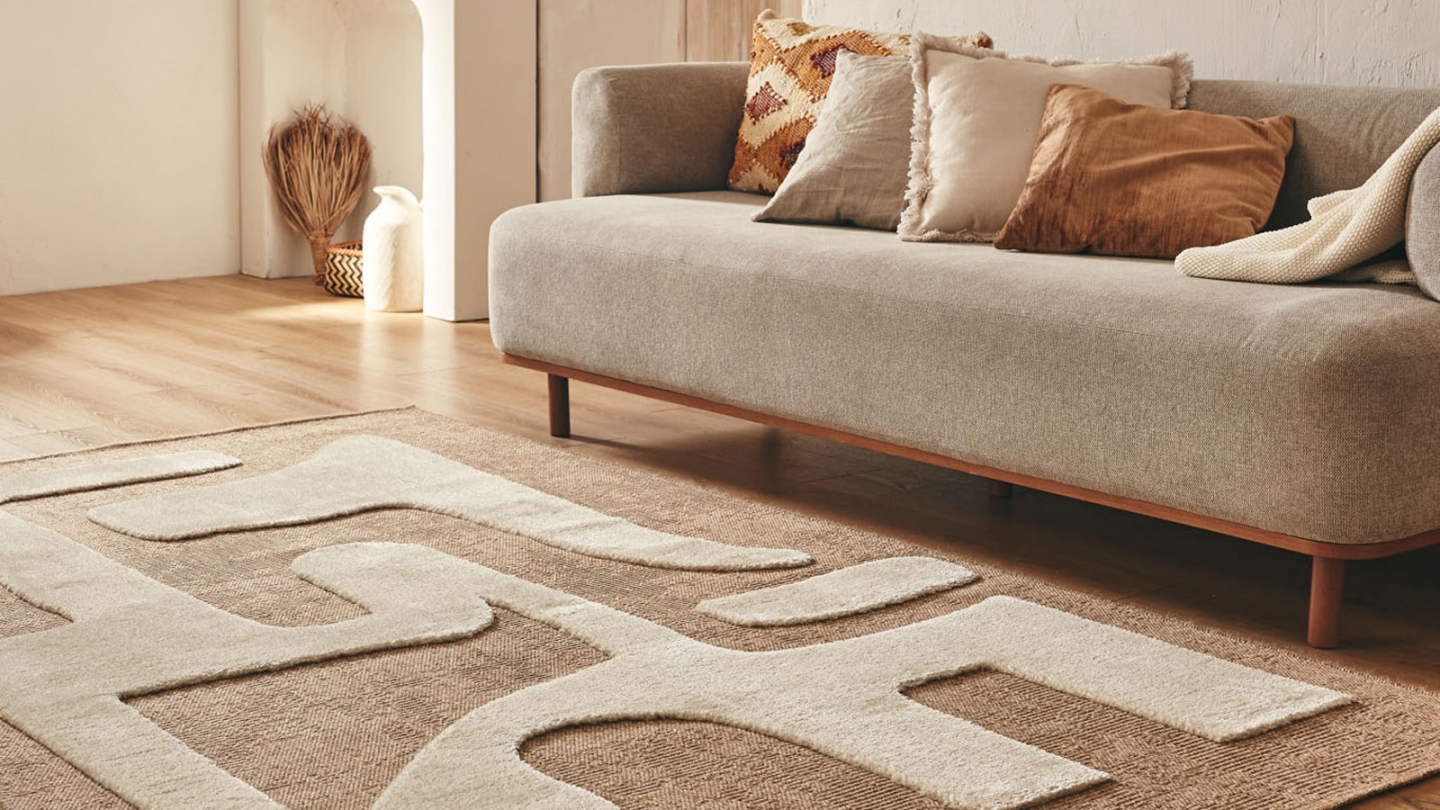 Tapis abstrait minimaliste blanc 160x230 cm - Fallon