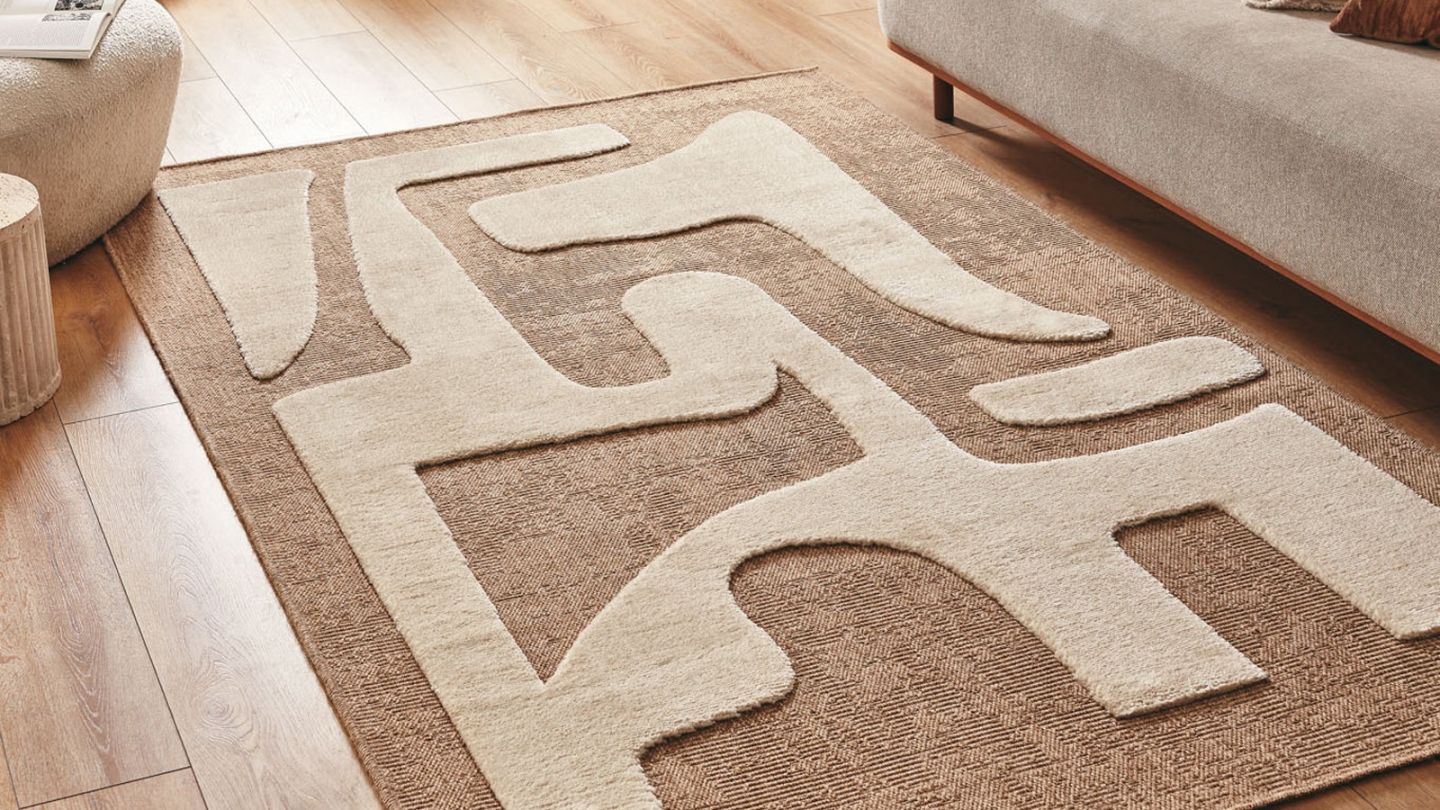 Tapis abstrait minimaliste blanc 160x230 cm - Fallon
