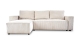 Canapé d'angle convertible réversible 4 places avec coffre de rangement en velours côtelé beige - Thea