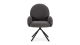 Fauteuil de table pivotant en tissu bouclé gris foncé - Opaline