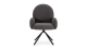 Fauteuil de table pivotant en tissu bouclé gris foncé - Opaline
