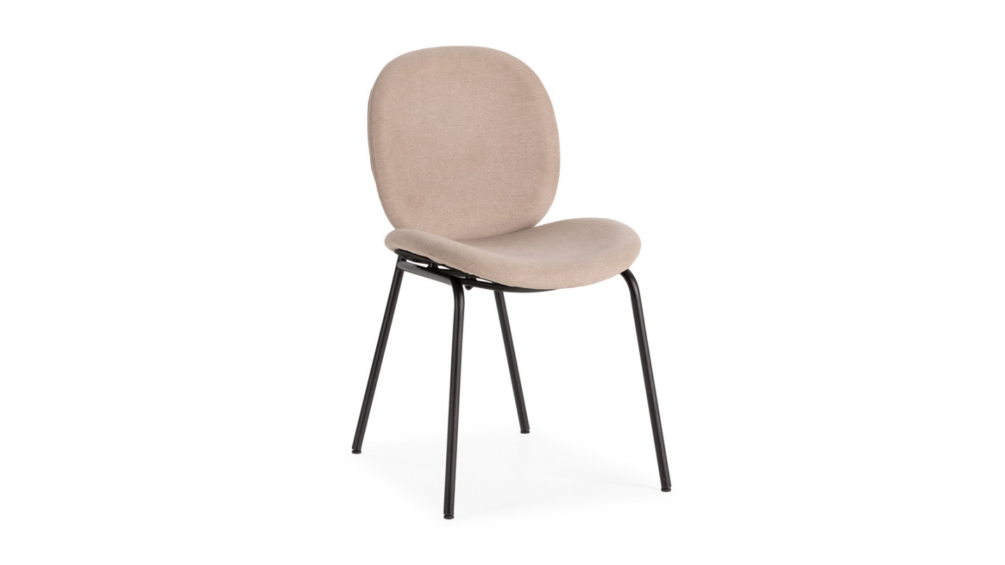 Lot de 2 chaises en tissu beige - Boreal