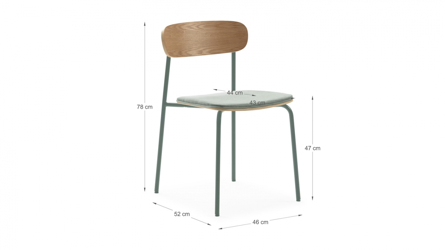 Lot de 2 chaises en tissu aigue-marine et effet bois - Svala