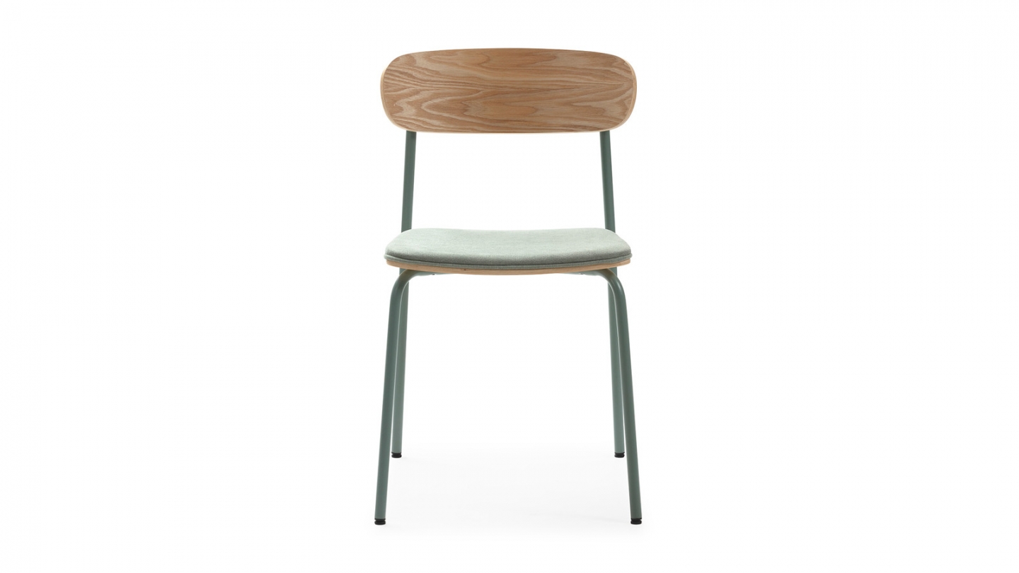 Lot de 2 chaises en tissu aigue-marine et effet bois - Svala