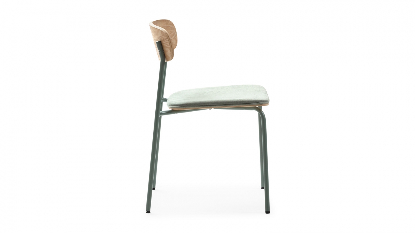 Lot de 2 chaises en tissu aigue-marine et effet bois - Svala