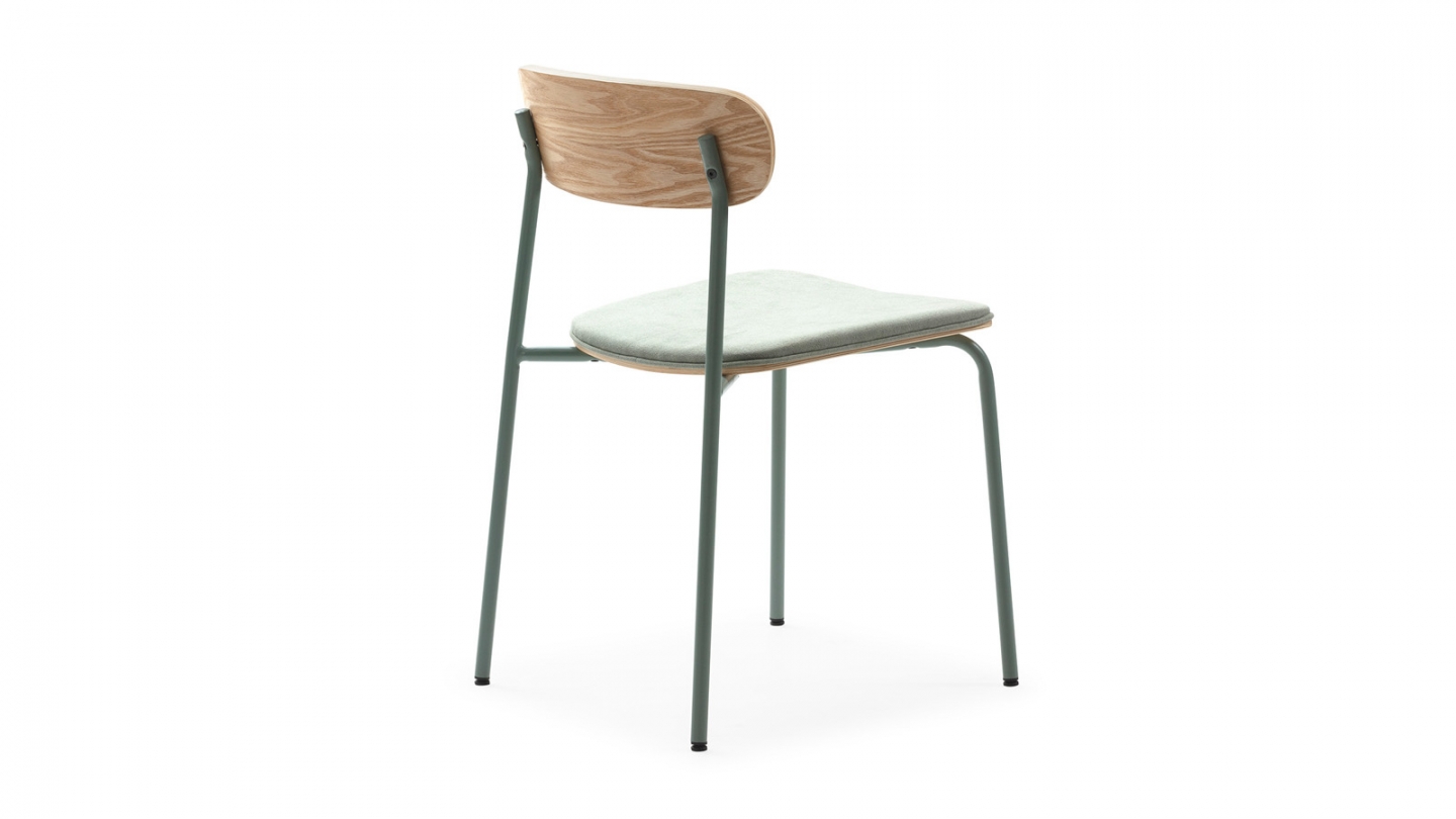 Lot de 2 chaises en tissu aigue-marine et effet bois - Svala