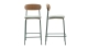 Lot de 2 tabourets de bar en tissu aigue-marine et effet bois - Svala