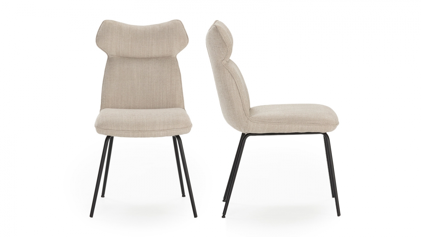 Lot de 2 chaises en tissu beige - Iconic
