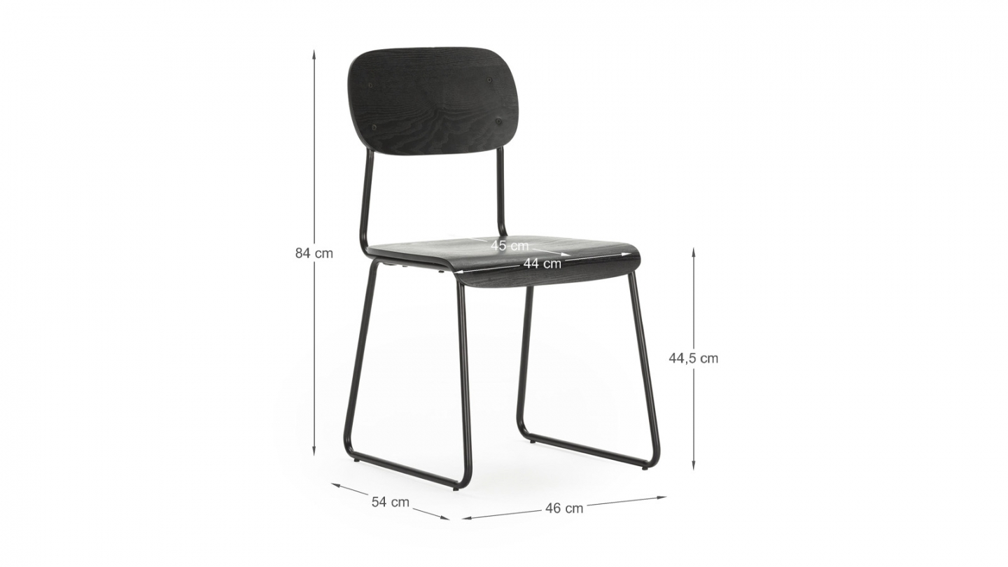 Lot de 2 chaises effet bois noir - Eken