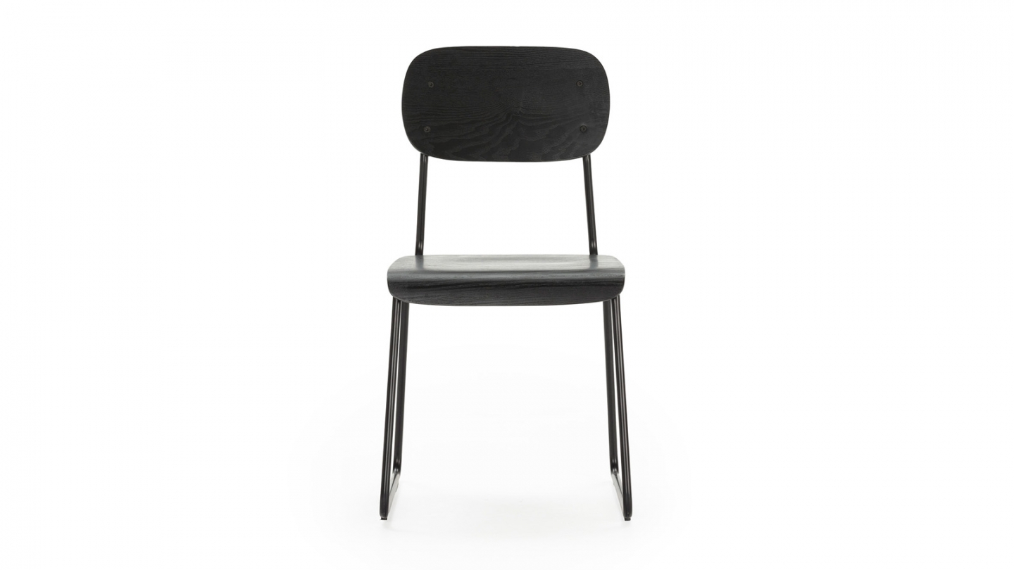 Lot de 2 chaises effet bois noir - Eken