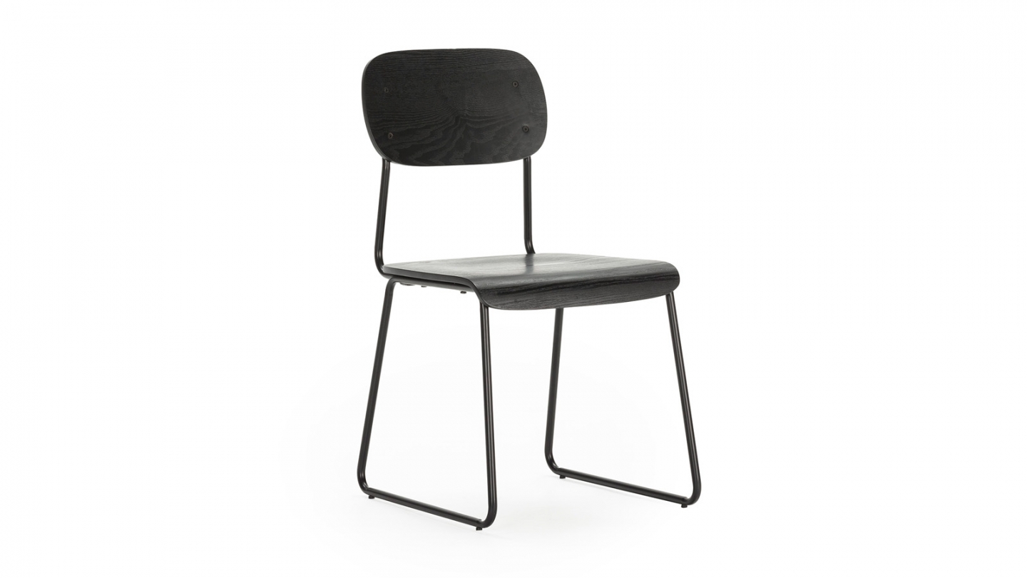 Lot de 2 chaises effet bois noir - Eken
