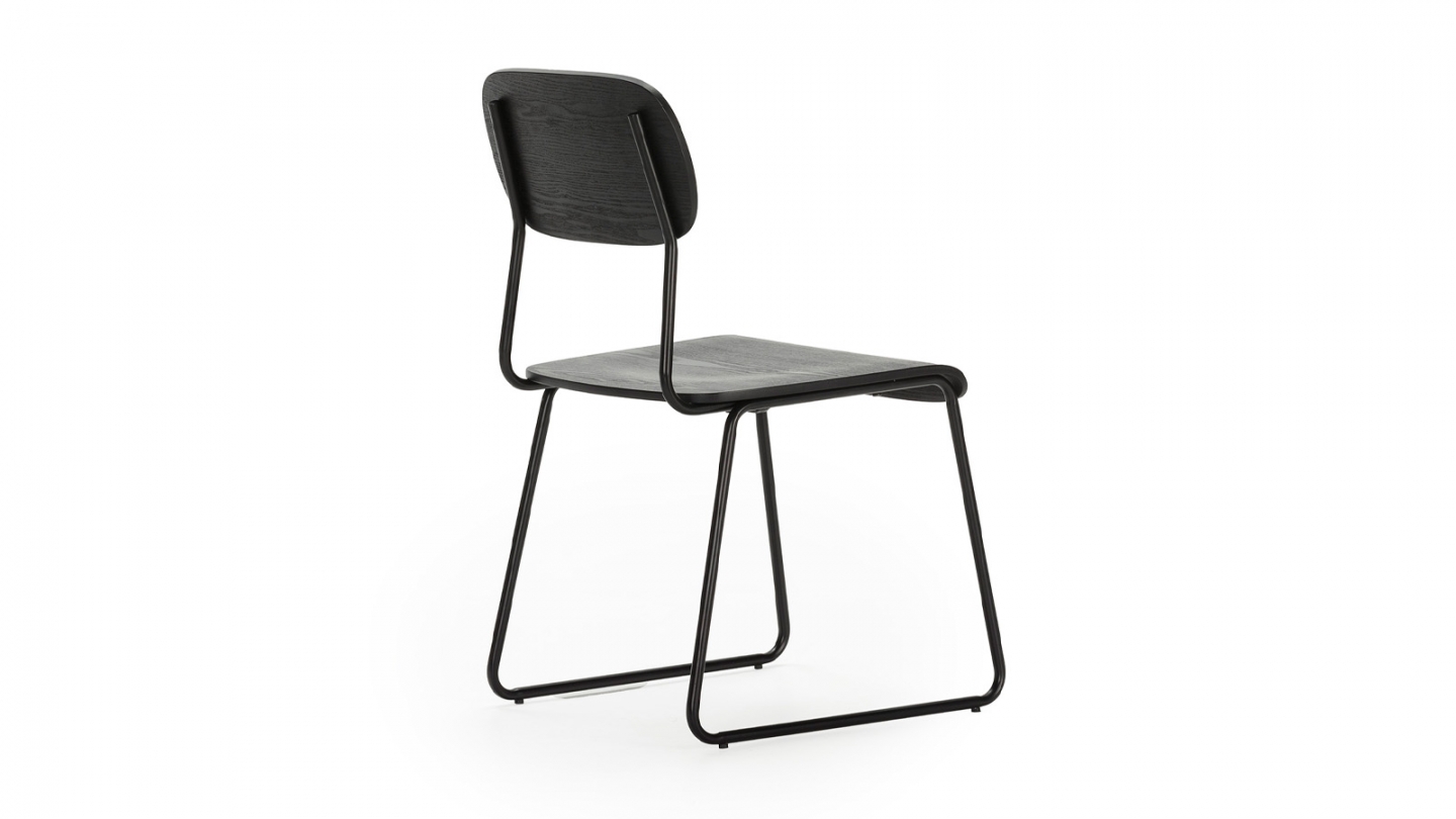 Lot de 2 chaises effet bois noir - Eken