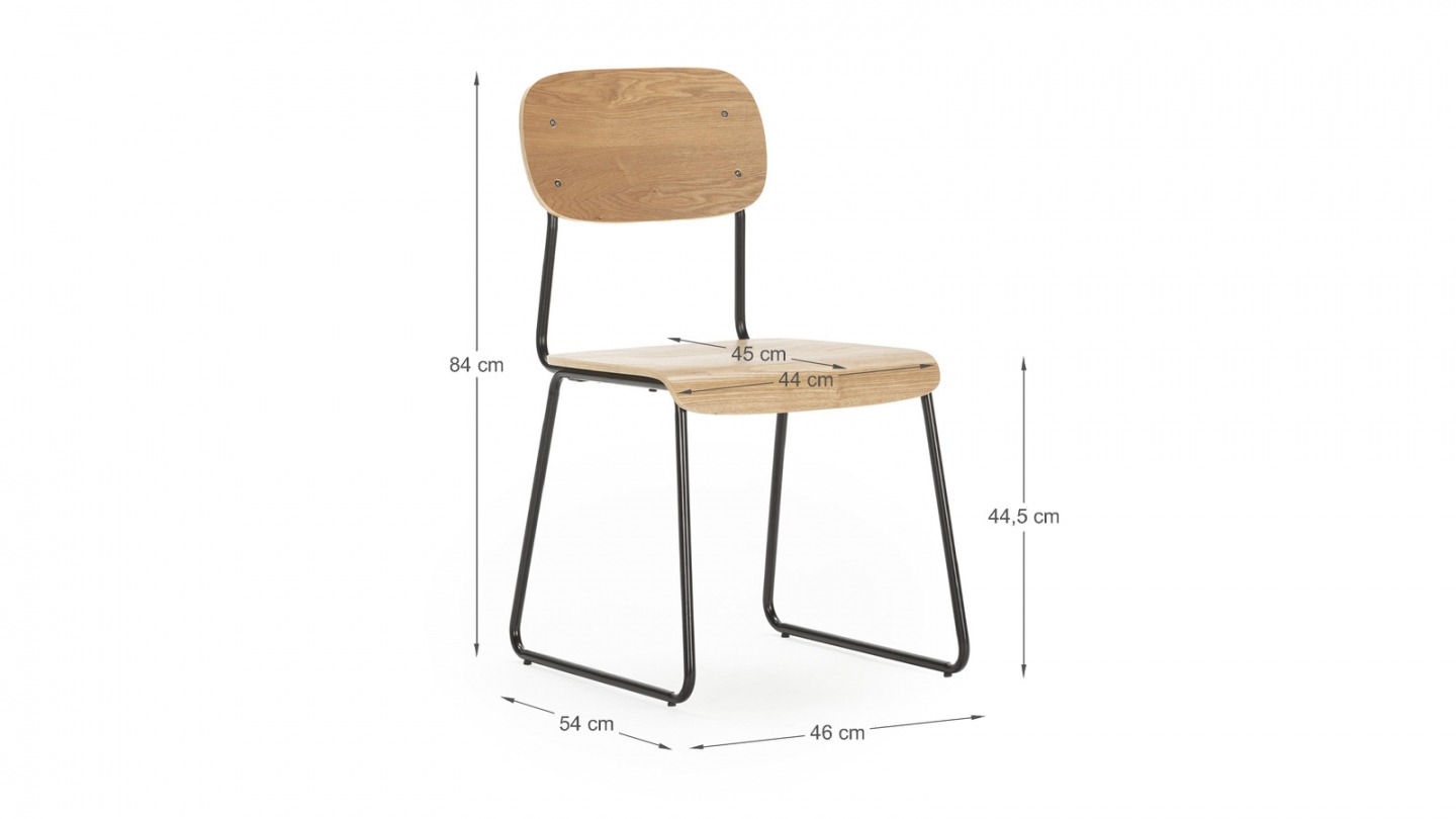 Lot de 2 chaises effet bois bois - Eken