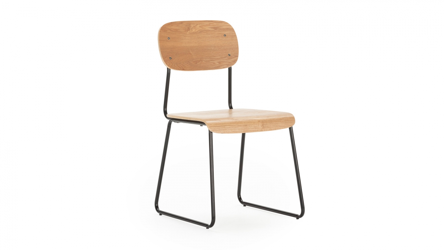 Lot de 2 chaises effet bois bois - Eken