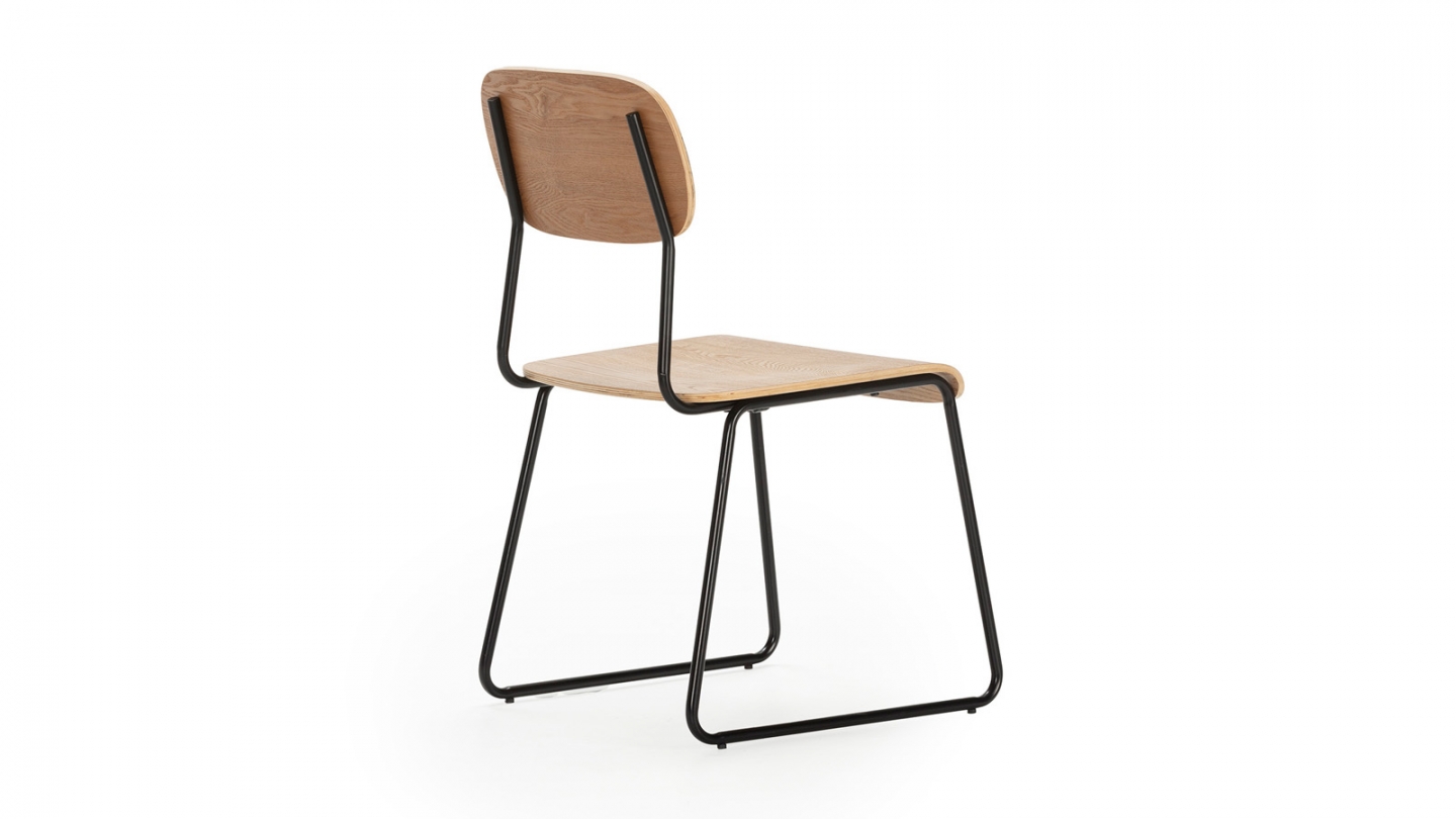 Lot de 2 chaises effet bois bois - Eken
