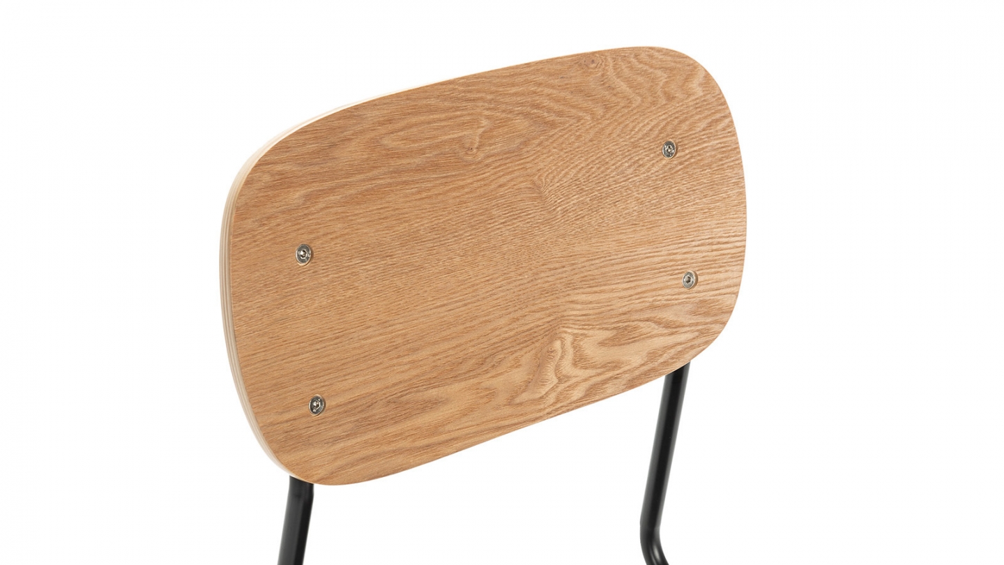 Lot de 2 chaises effet bois noir - Eken