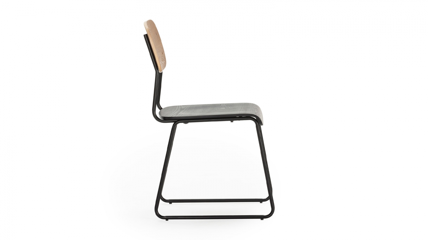Lot de 2 chaises effet bois noir - Eken