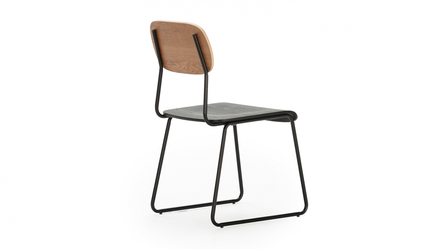 Lot de 2 chaises effet bois noir - Eken