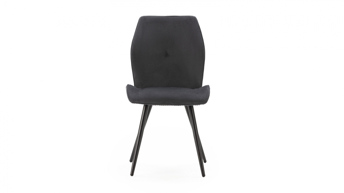 Lot de 2 chaises en velours côtelé noir - Lykke