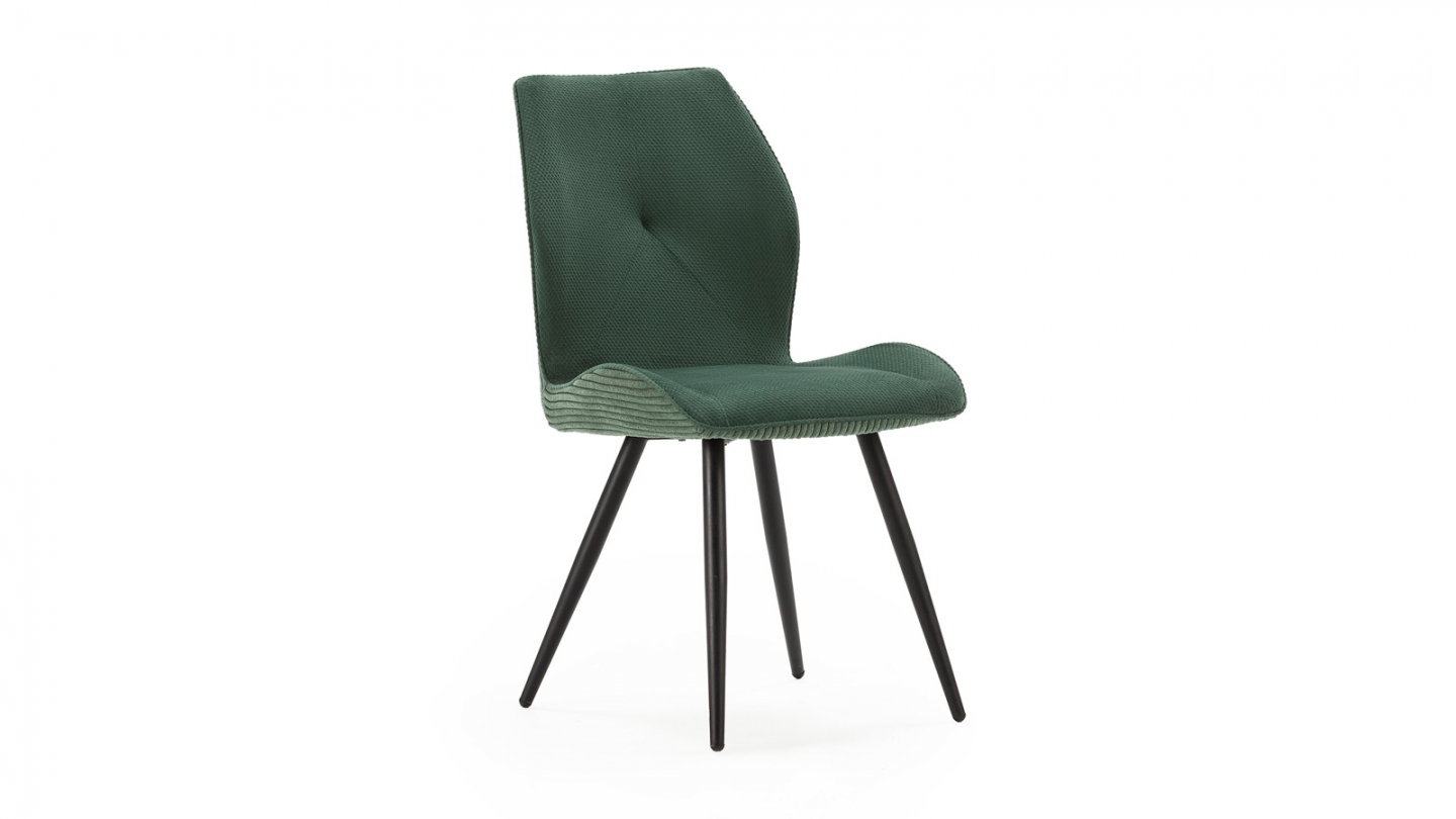Lot de 2 chaises en velours côtelé vert - Lykke