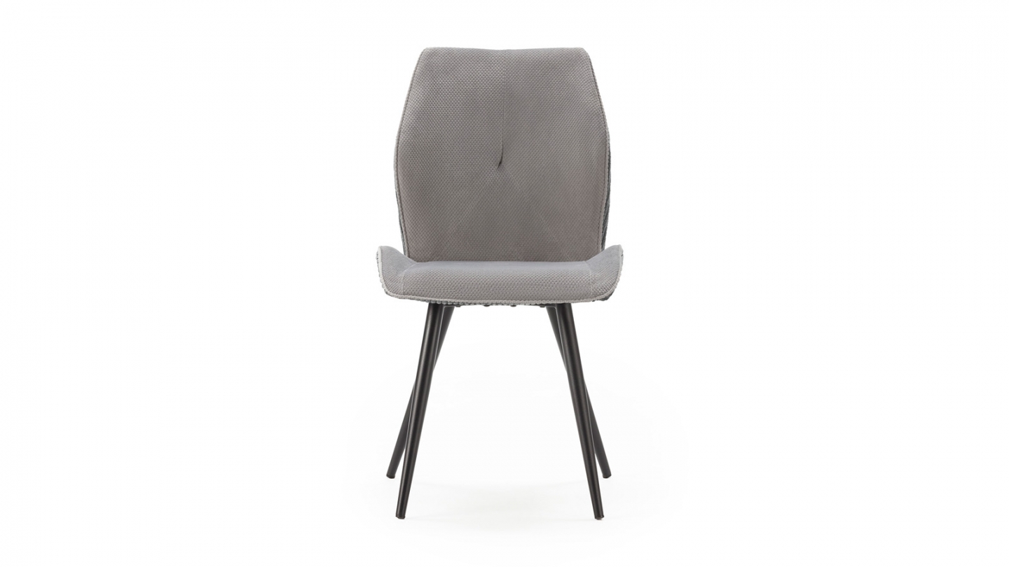 Lot de 2 chaises en velours côtelé gris - Lykke