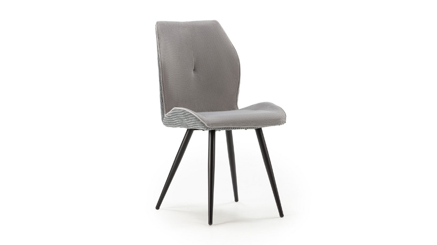 Lot de 2 chaises en velours côtelé gris - Lykke