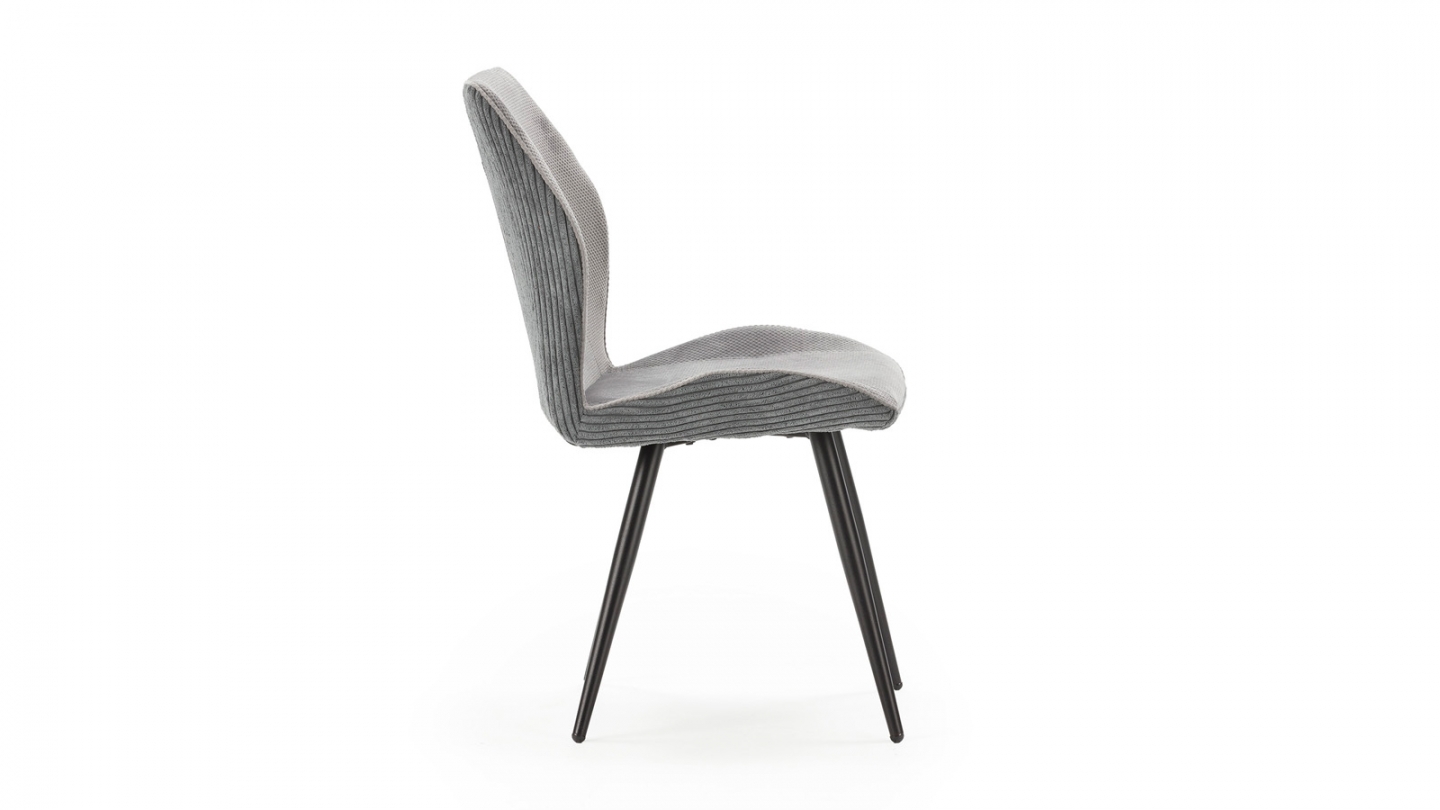 Lot de 2 chaises en velours côtelé gris - Lykke