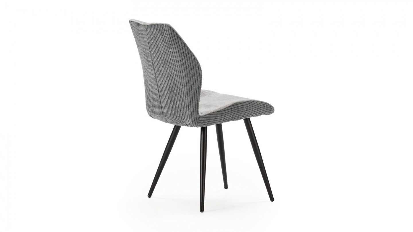 Lot de 2 chaises en velours côtelé gris - Lykke